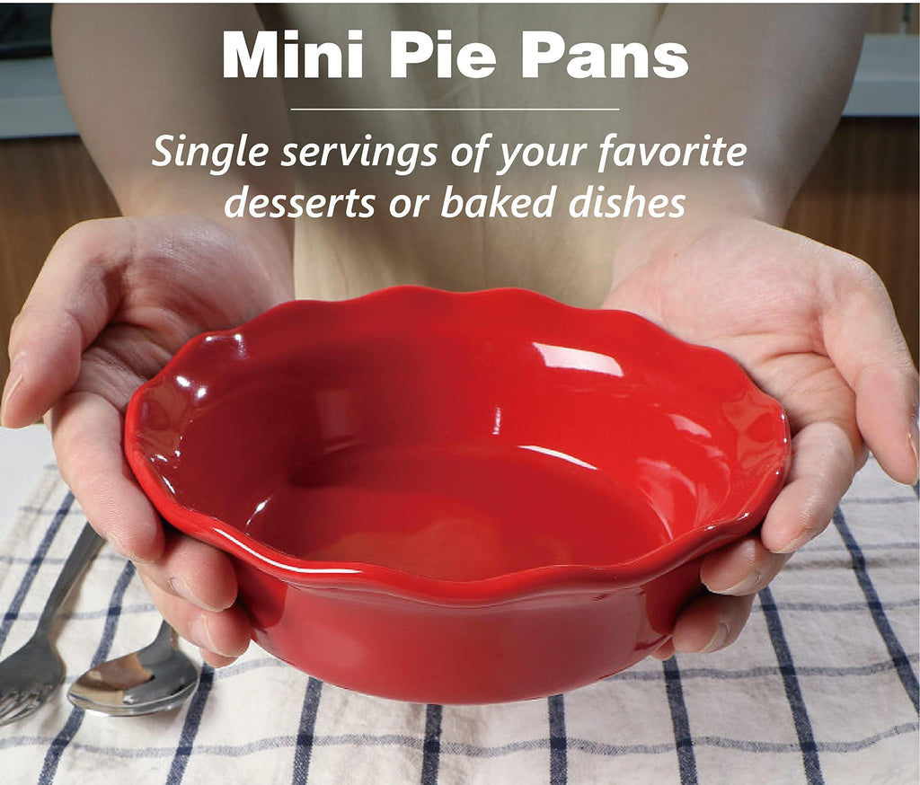 6.8 Inch Ceramic Pie Pans, 16 oz Deep Dish Pie Pan Set of 4