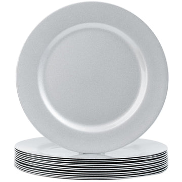 Silver Charger Plates Set of 12, 13" Plate Charger for Dinner Plate