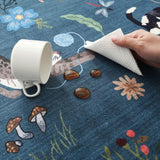 Runner Rug for Kitchen Non Slip 2'6''x8' Washable Rugs with Rubber Backing Soft Floral Animal Cat Ca