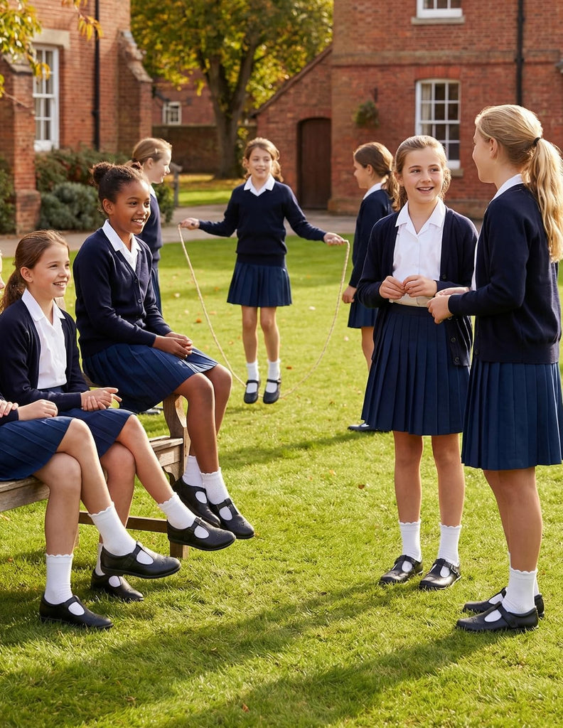 6 Pairs Girls Socks Ruffle Cotton School Uniform Kids Ankle Crew