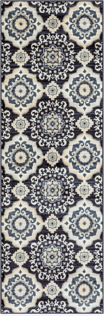 Rugs Camilla Medallion Runner Rug - Made in USA - Washable, Non Slip Indoor Carpet, and Laundry Room, 2' x 6'