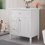 Harper & Bright Designs 30" Bathroom Vanity with Sink, Free Standing Vanity Set with Tip-Out Drawer, 2 Drawers