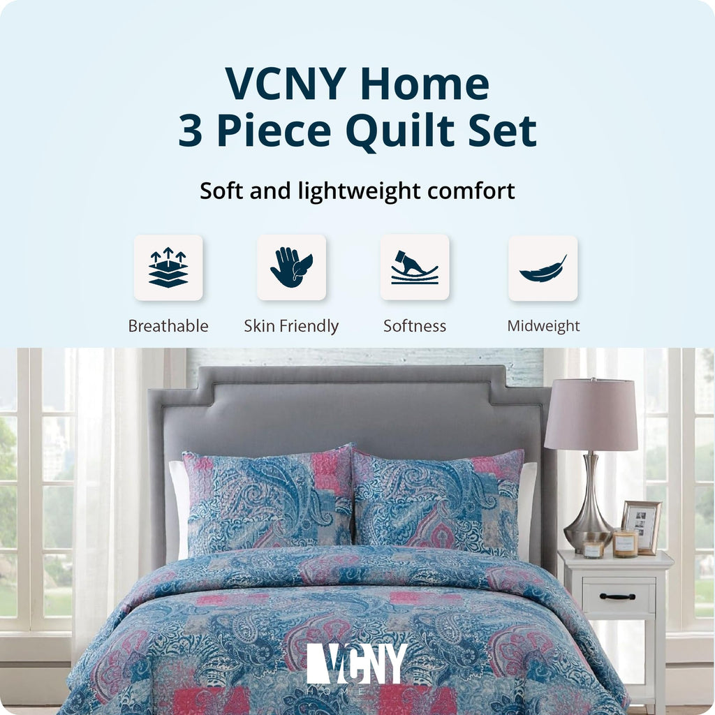 Ava Paisley Quilt Set, 3-Piece