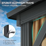 12x20ft Gazebo Hardtop Canopy Heavy Duty Double Roof Outdoor w/Nettings and Curtains