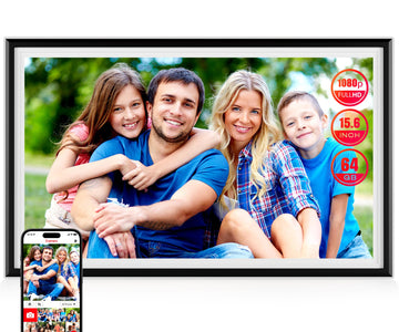 Large Digital Picture Frame with WiFi, 15.6" Full HD Touchscreen 64GB