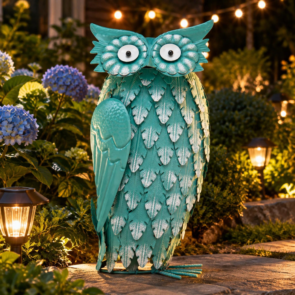 Large Owl Statue, Bird Figurine Gift for Halloween Christmas