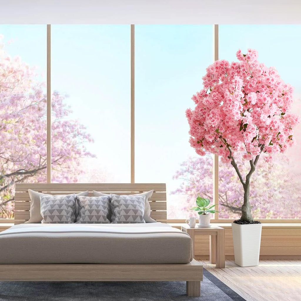 Artificial Cherry Blossom Tree 6FT, Pink Large Fake Plants Indoor
