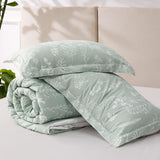 Queen Comforter Set - Sage Green Bed Set, 3 Pieces Cute Floral Bedding