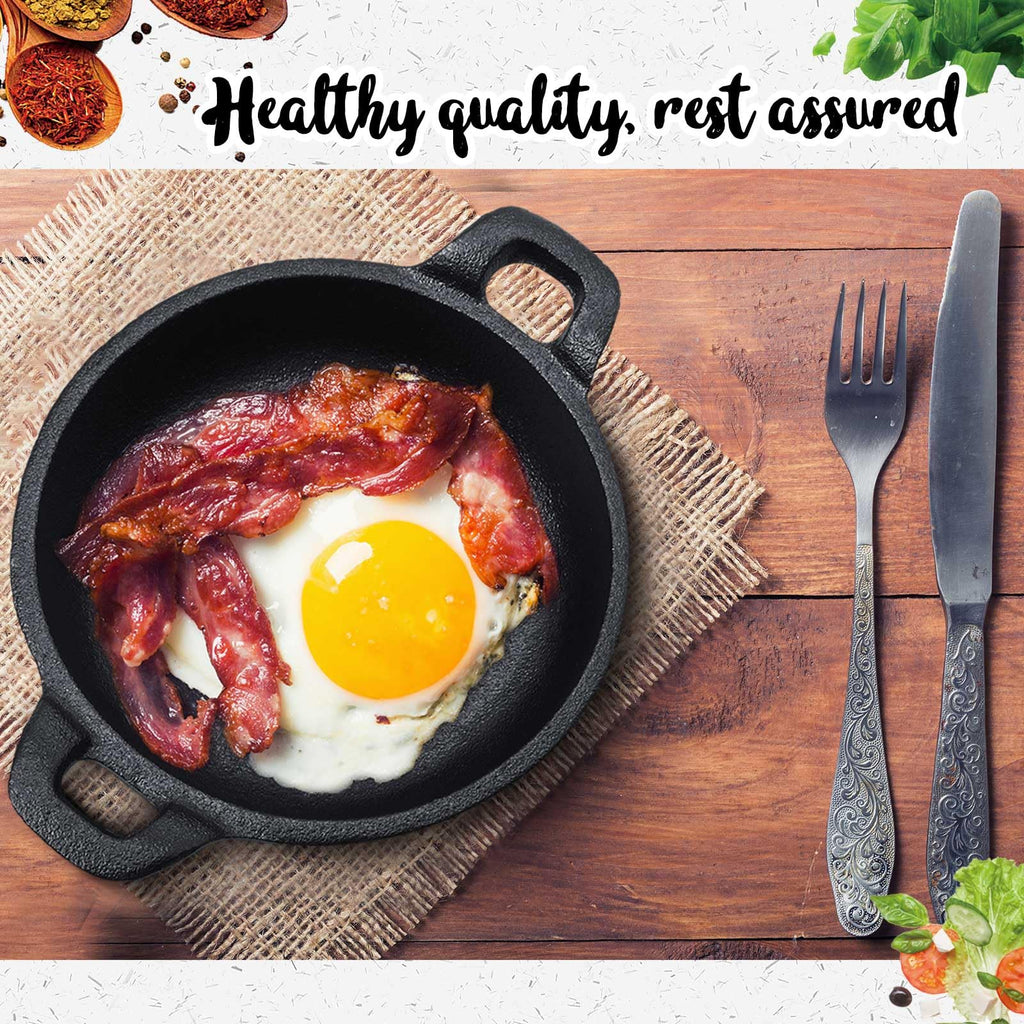 1 Pack Mini Cast Iron Skillets 5 x 5 x 1.3 Inch Pan Ramekin Set