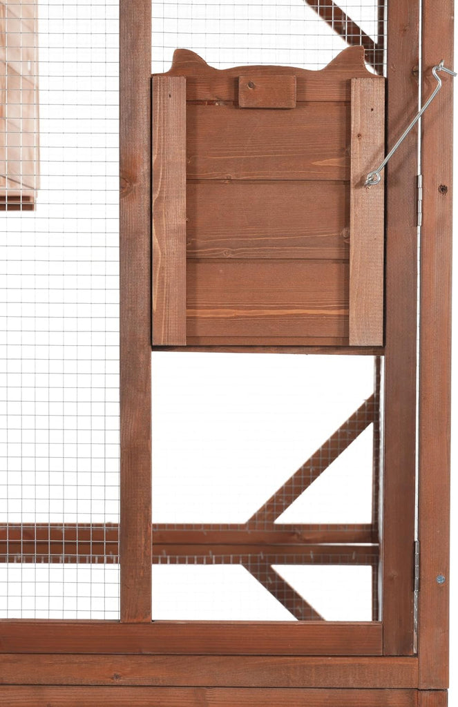 2-Tier Outdoor Cat Cage, Lockable Wheels & 3 Lockable Doors