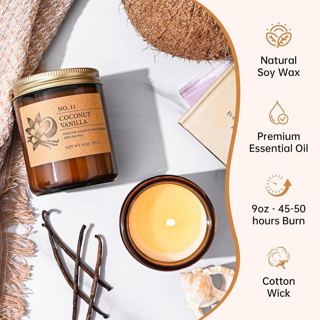 Scented Candles for Women, 4-Pack 9 oz Soy Candle Set, 36 oz Total - Set of 4
