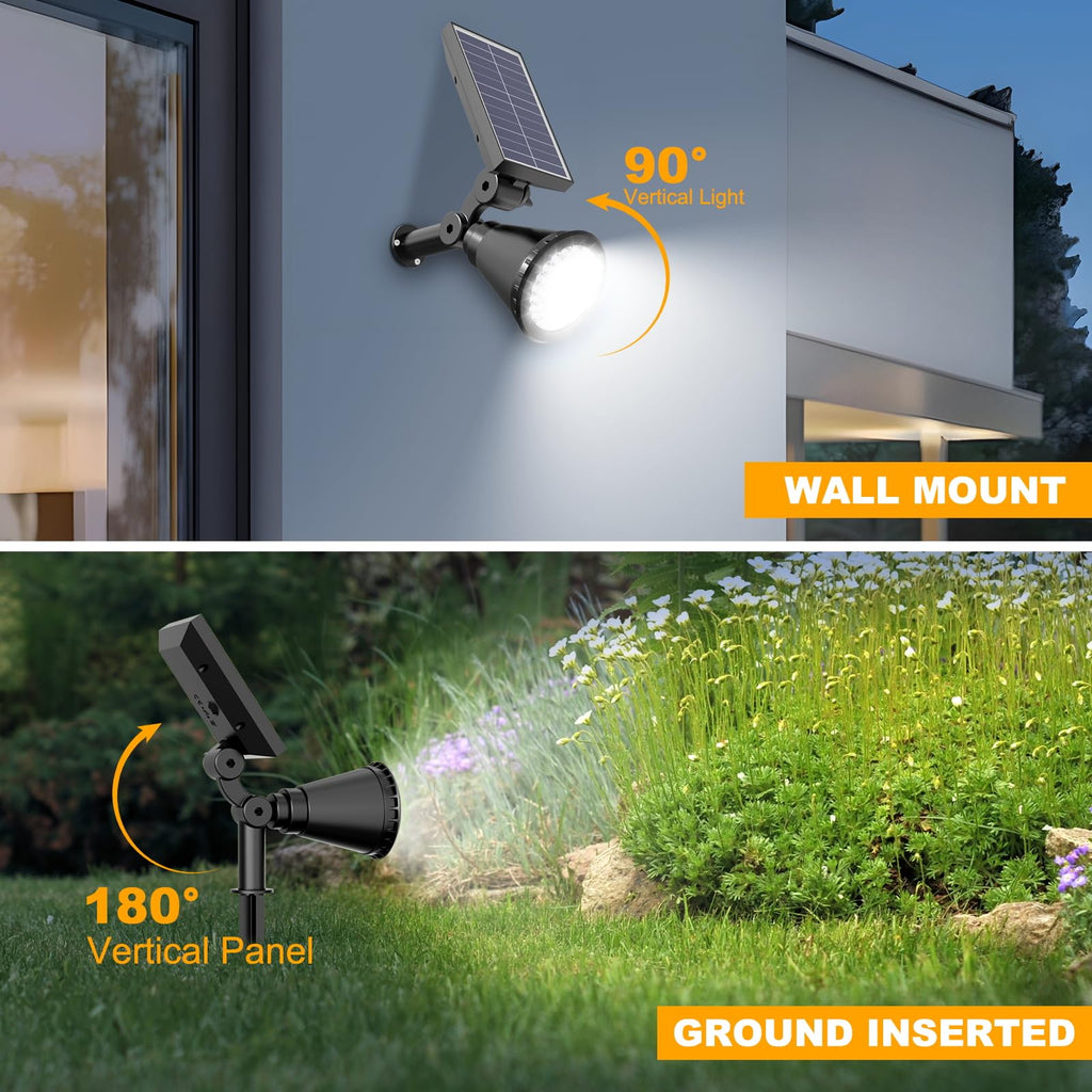 Solar Lights Outdoor Waterproof Spot Lights, Cool White 3 Pack