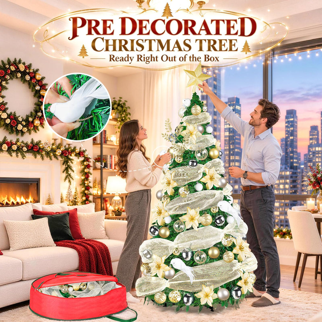 6FT Pre-Lit Pop Up with Remote for Holiday Decor