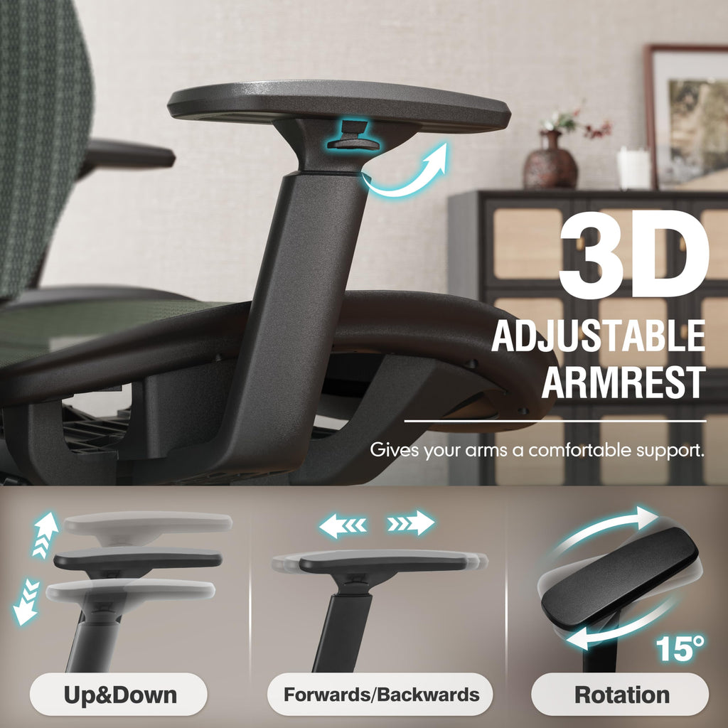 Inspired Aeron Style Ergonomic Mesh Office Chair — Dusty Sage, Breathable Mesh Seat & Back