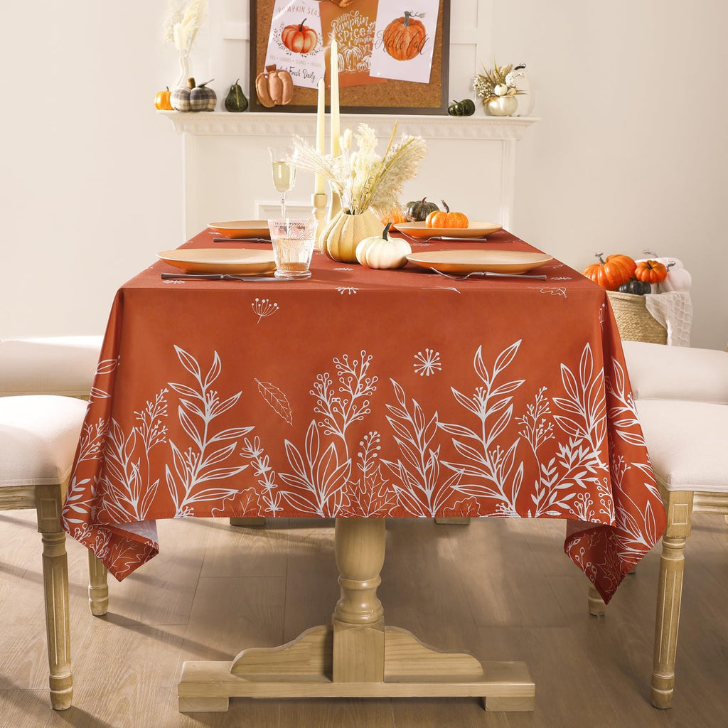 Fall Tablecloth Rectangle 60 x 84 Inch, Thanksgiving Home Decor