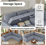 Sectional Sleeper Sofa with Pull Out Bed, L Shaped Pull Out Couch with Storage Chaise