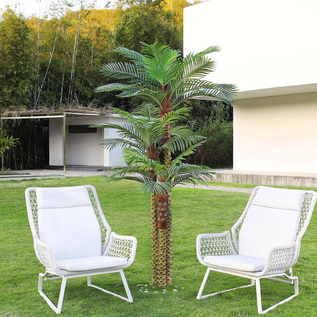 8ft Artificial Golden Cane Palm Tree, UV Resistant