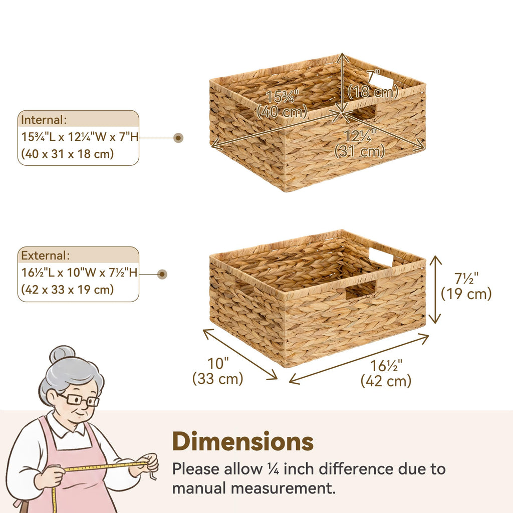 Large Wicker Basket, Wicker Storage Baskets for Shelves, 1-Pack