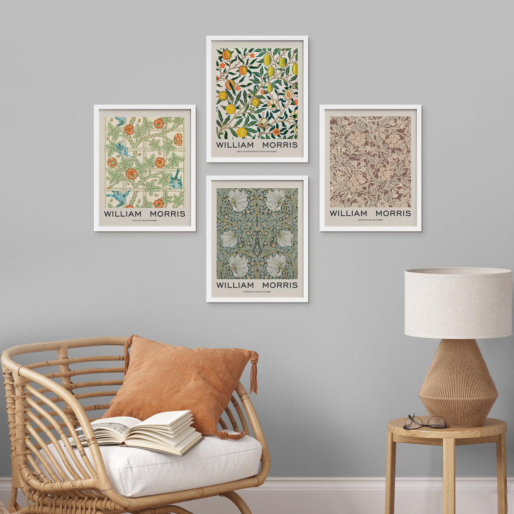 Framed Poster William Morris Abstract Floral Patterns Wilderness Nature Illustrations Fine Art Decorative