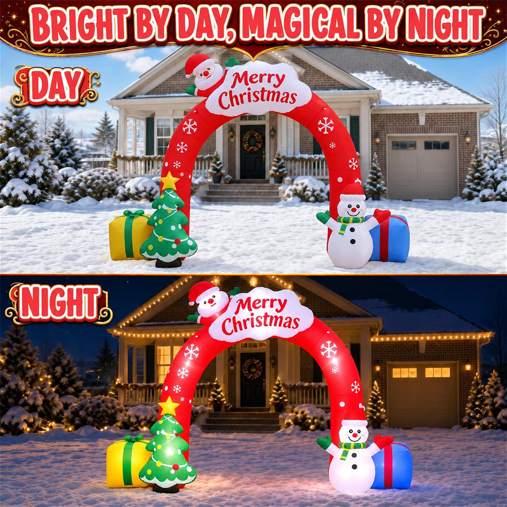 15FT Christmas Inflatables Archway with LED Lights,Blow Up Yard Decorations
