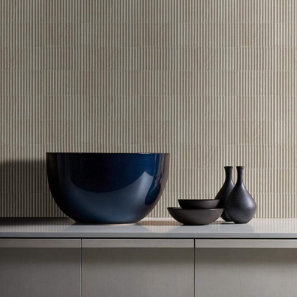 Porcelain Fluted Wood Wall Tile | Serata Harmona Dunewood | 4.5" x 9"
