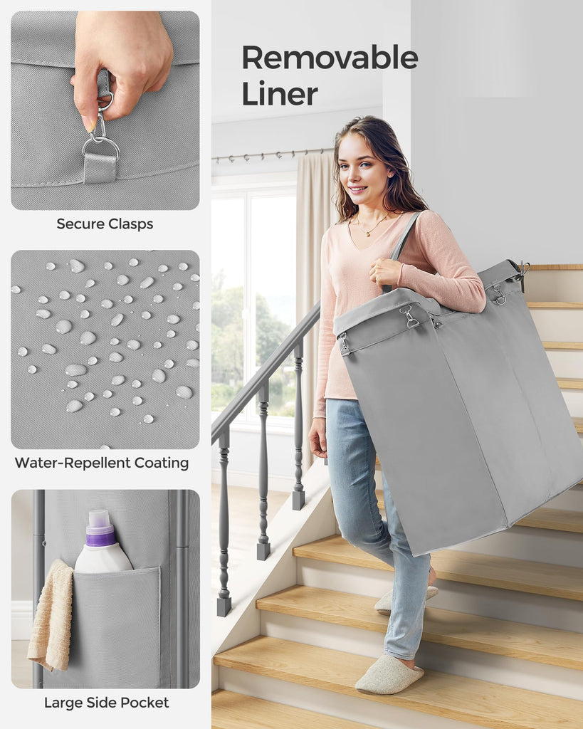 Laundry Basket with Wheels, 2-Section, 37.0 Gallons (140 L)