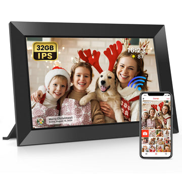 Frameo Digital Picture Frame, 10.1" Electronic Photo Frames WiFi, 32GB