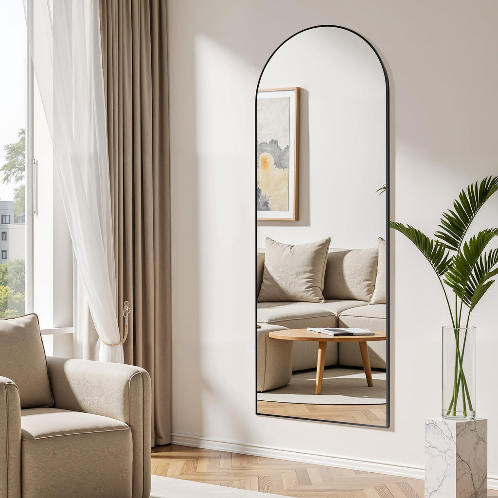 Arched Full Length Mirror, Floor Mirror with Stand, 59"x16" Large Mirror, Wall Mirror Full Length, Body Floor Mirror