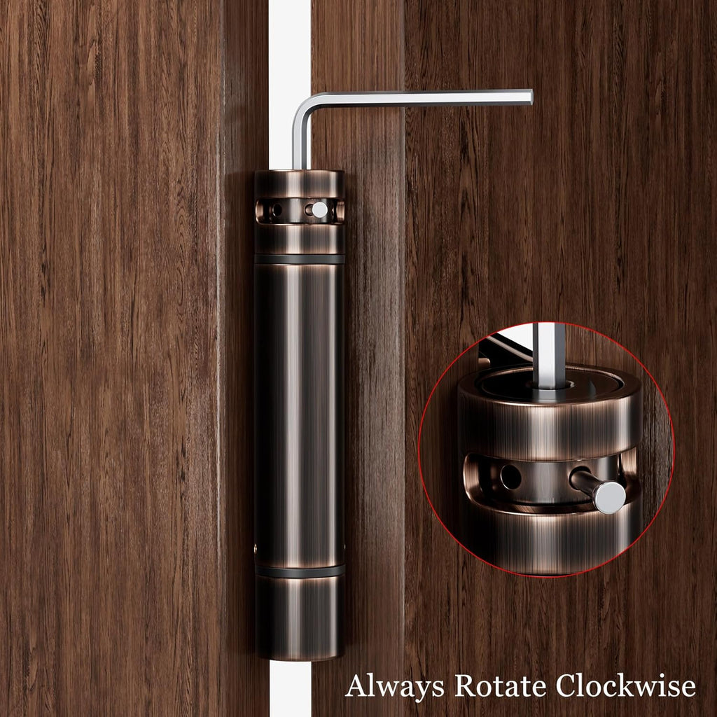 Self Closing Door Hinges 3 Pack Oil Rubbed Bronze Spring Loaded Hinges 4 Inch with 5/8" Radius Corner Adjustable