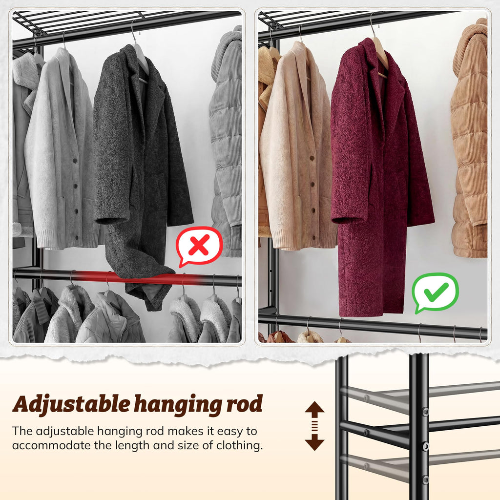 Freestanding Closet 1200LBS Heavy Duty Metal Closet System