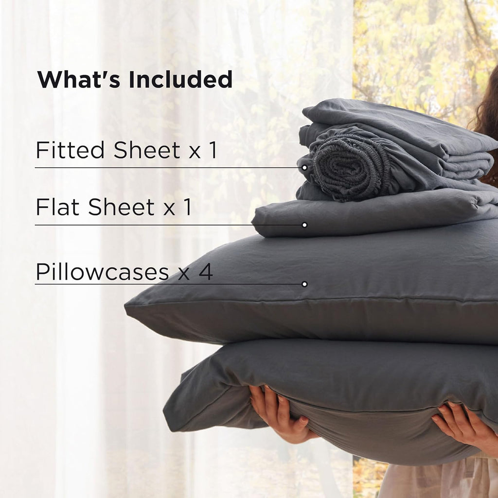 Deep Pocket Queen Sheets - 6 Piece, Prewashed Ultra-Soft Queen Sheet Set, Fits Mattresses Up to 18 Inches Thick