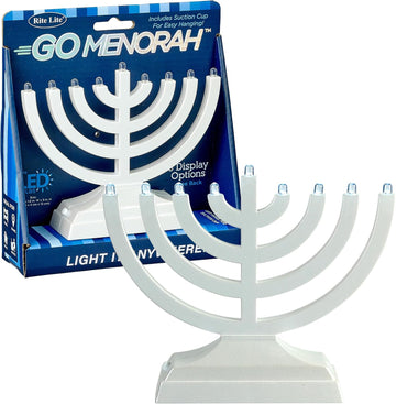 Go Mini Pearl White Electric - Chanukah Jewish Holiday Party Favors Decorations Judaica Festival of Lights Modern - Set of 5