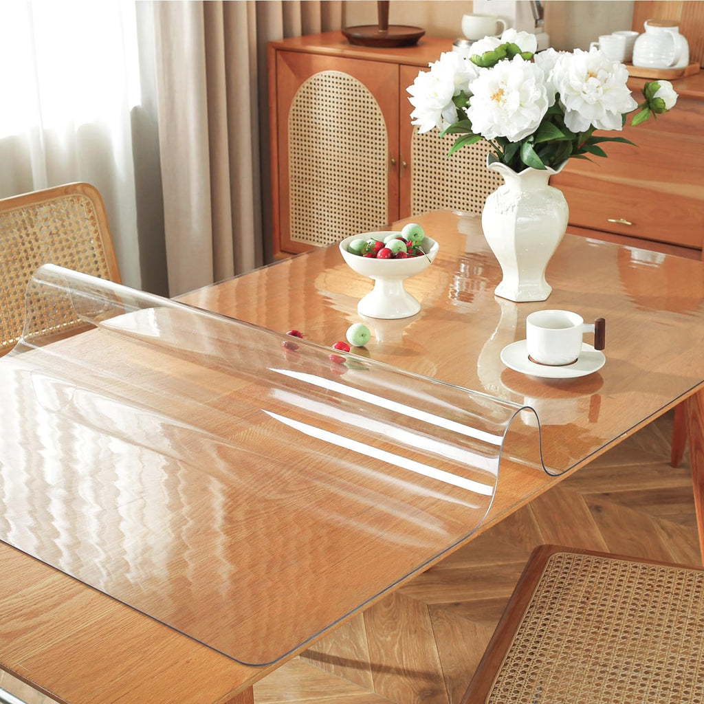 42 x 64 in Clear Table Protector 1.5mm Thick Plastic Table Cover