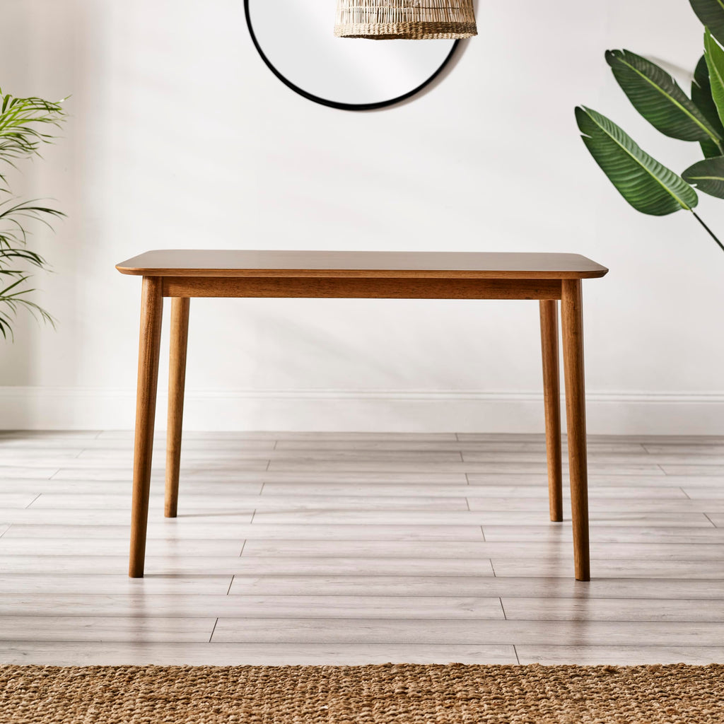 Solid Wood Table - Lynton Wooden Dining Table - Modern Take on Traditional Classic Farmhouse Dining Furniture - Retro
