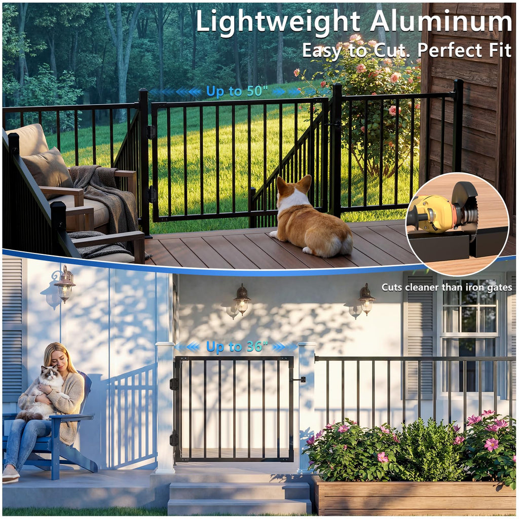 Self-Closing Gate Hinges with Standard Latch Hardware Kit