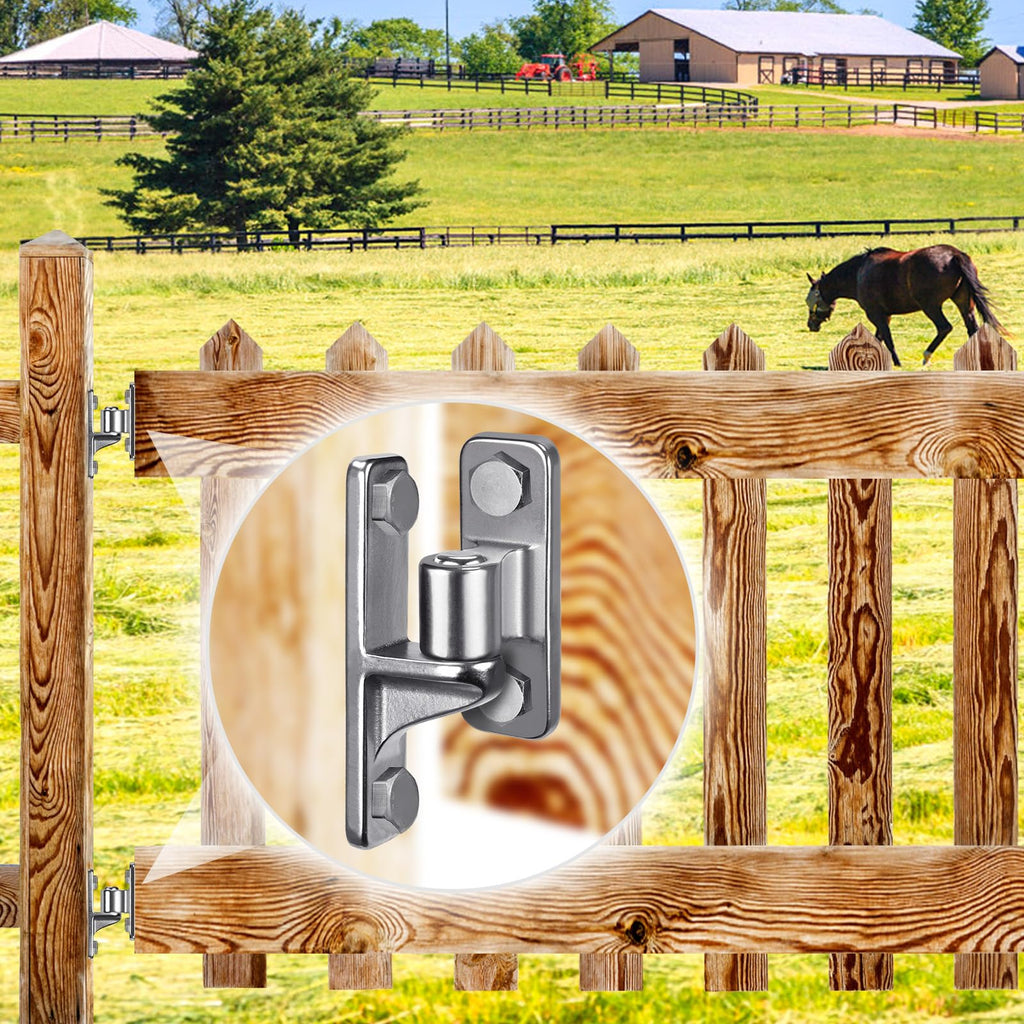 Heavy Duty 304 Stainless Steel Gate Hinges, Non-Welded One-Piece Design, Wall Mount Gate Hinges with 5/8'', Post