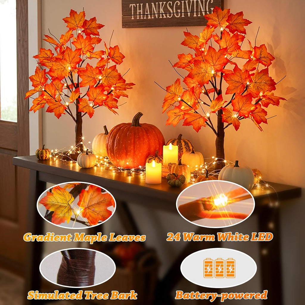 Fall Decorations Fall Maple Tree Fall Decor Fall Trees - Set of 2