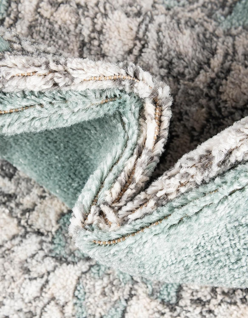 Parker Rug - 10' x 13' Aqua Easy-Clean Rug - Vintage Medallion