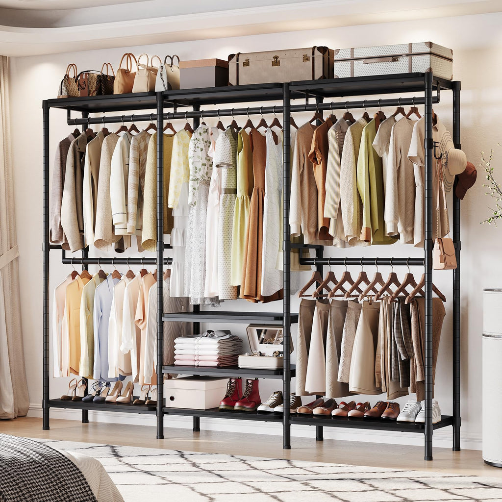 M3 Heavy Duty Closet System Organizer, Freestanding Wardrobe Rack