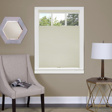 Cordless Cellular Pleated Shades, 23 x 64 in, Alabaster, Light Filtering