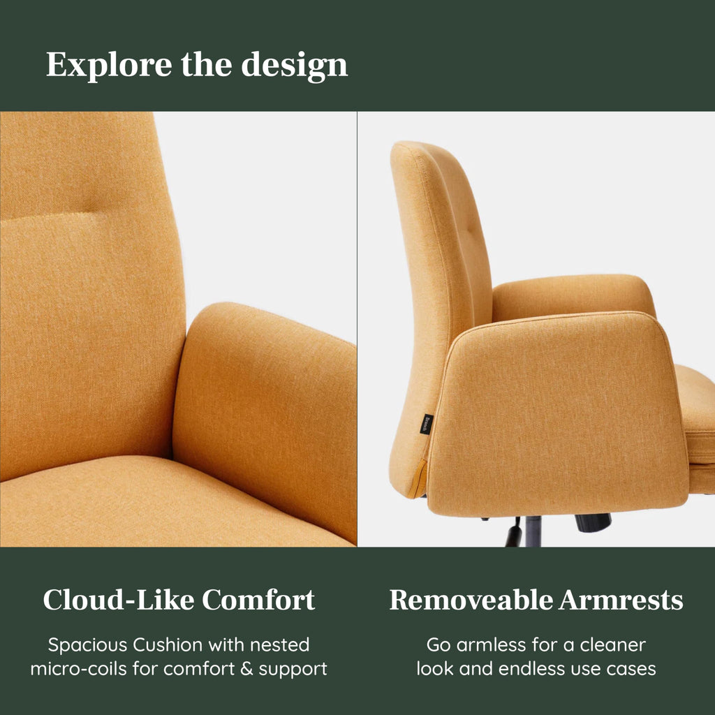 Softside Mid Century Modern Office Chair