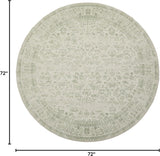 6ft Round 6' Round Rug Washable Area Circle Rug Vintage Carpet Indoor Floor Cover Floral Print Sage 