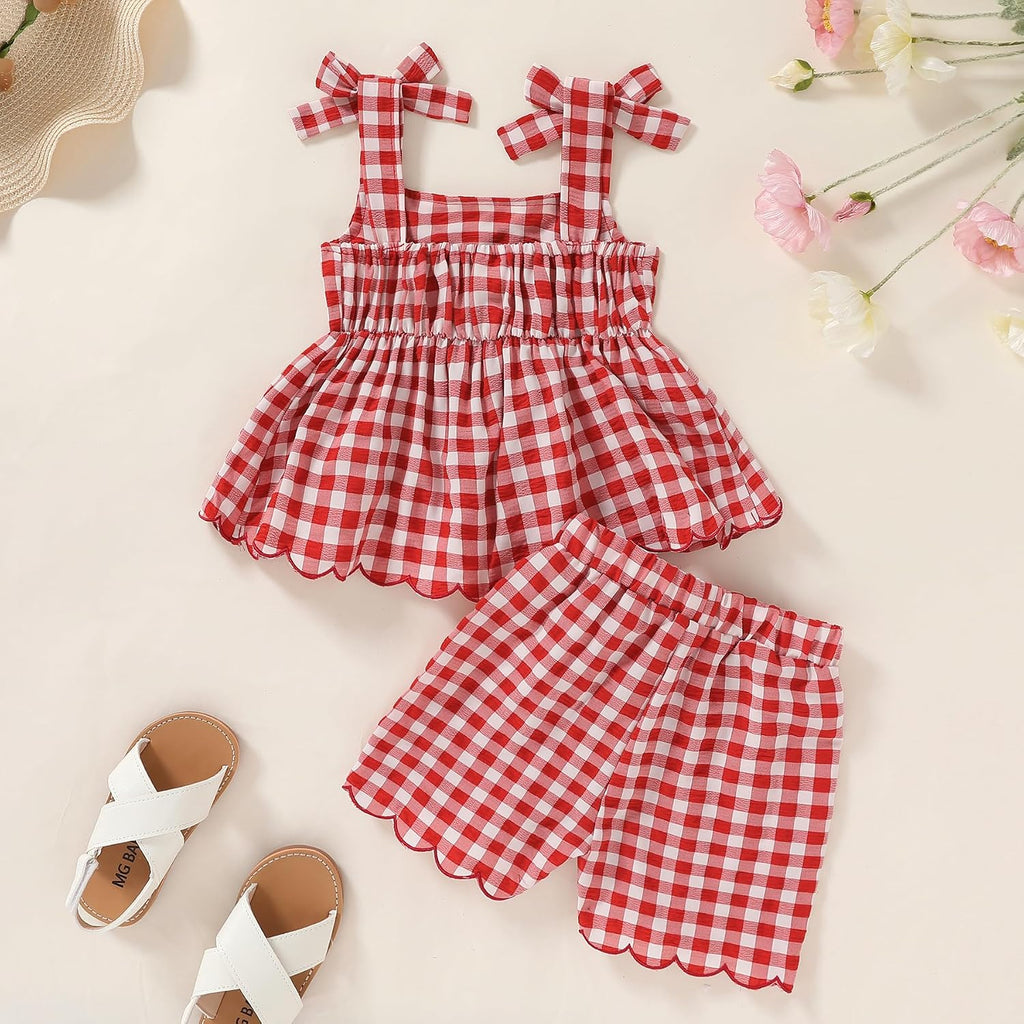 Toddler Girl Clothes Summer Outfit Sleeveless Tank Shorts Set