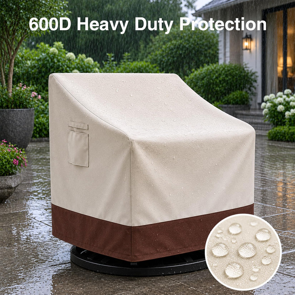 Heavy Duty Outdoor Chair Covers Waterproof-2 Pack for Ourdoor Adirondack/Swivel/ Rocking Chairs-Patio Furniture