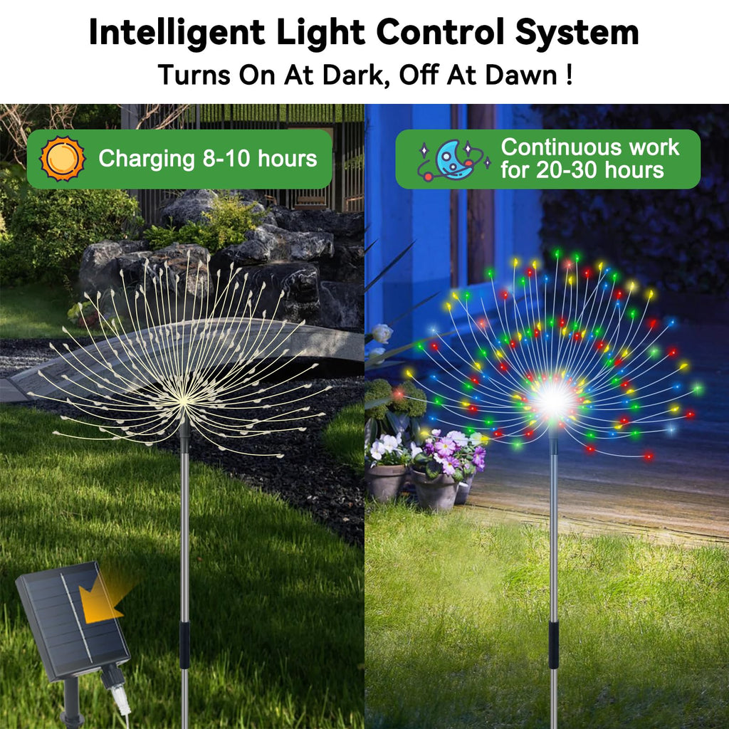 Solar Garden Lights Outdoor Waterproof, 4 Pack Total 480 LED