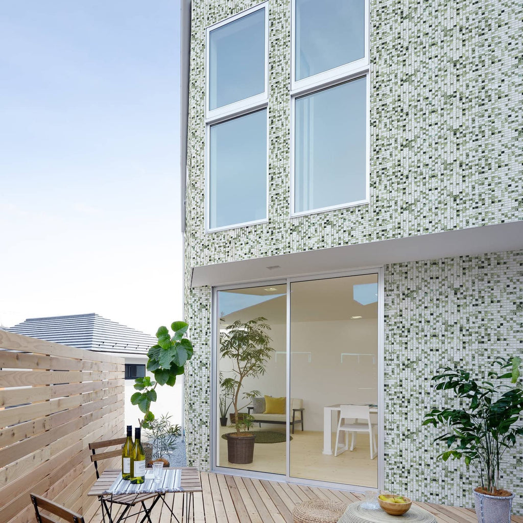 6 Sheets Emerald Green and Carrara White Marble Square Mosaic backsplash Tiles, Polished Shower Room Floor and Wall