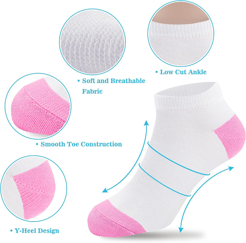 Girls Socks 12 Pairs Low Cut Ankle Socks for Girls Old
