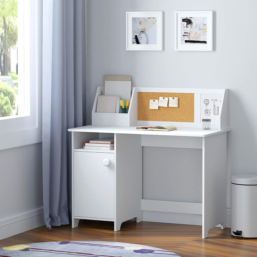 Wooden Kids Study Desk with Hutch and Storage for Ages 3-8