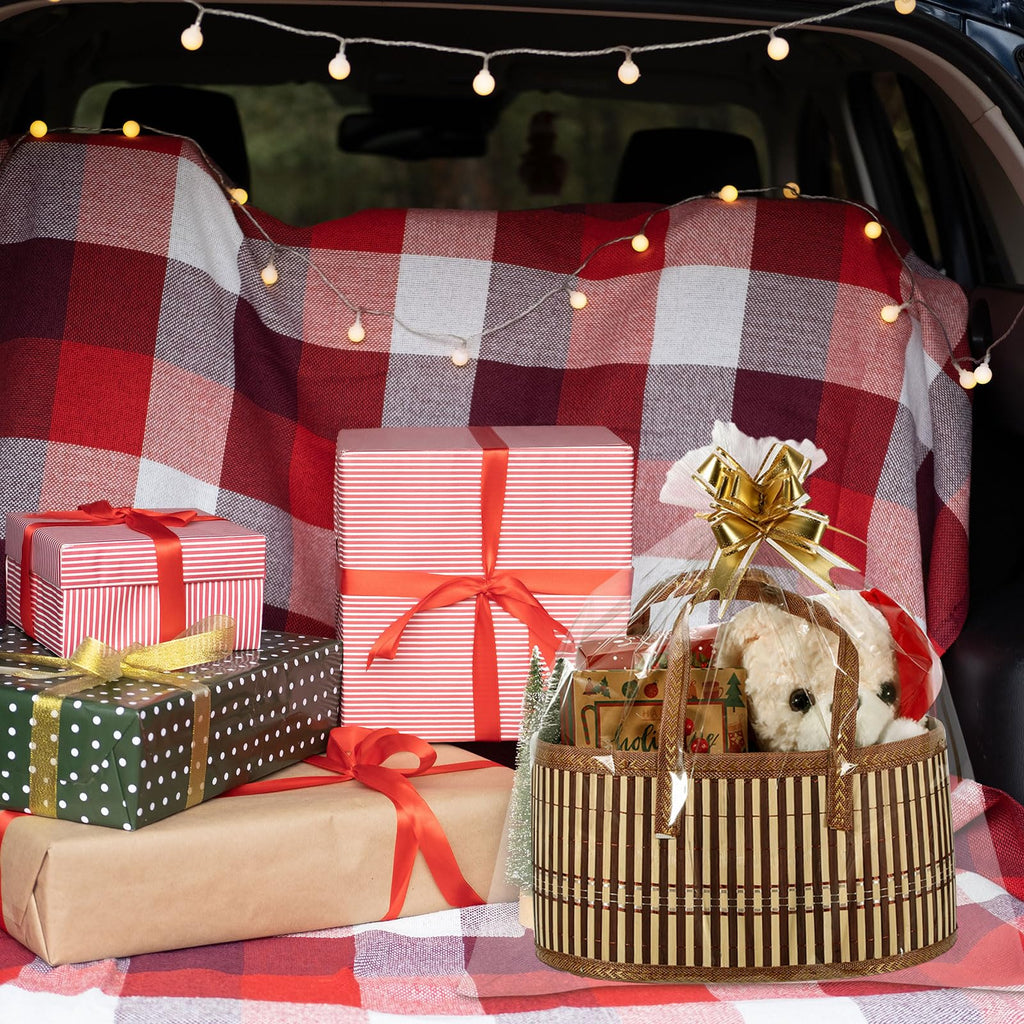 12 Set Baskets for Gifts Empty, Woven Bamboo Gift Baskets Empty