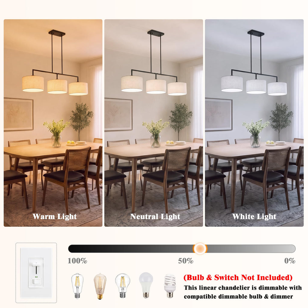 Linear Chandeliers, Black Kitchen Island Lighting 47.24in